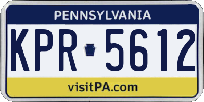PA license plate KPR5612