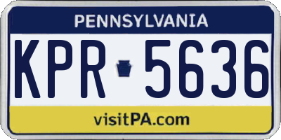 PA license plate KPR5636