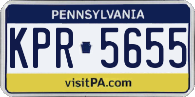 PA license plate KPR5655