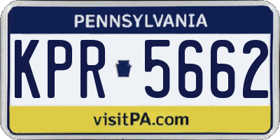 PA license plate KPR5662