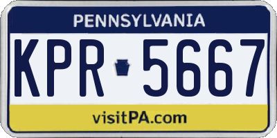 PA license plate KPR5667