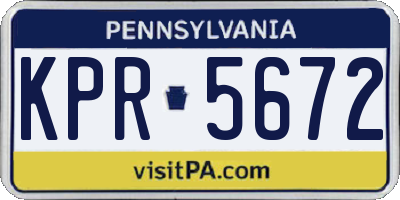 PA license plate KPR5672