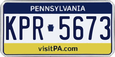 PA license plate KPR5673