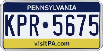 PA license plate KPR5675