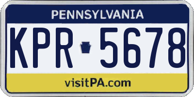 PA license plate KPR5678