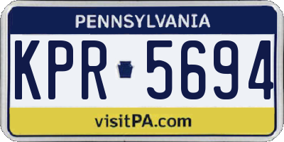 PA license plate KPR5694