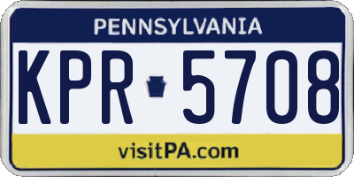 PA license plate KPR5708