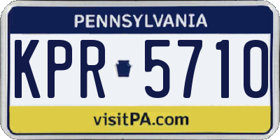 PA license plate KPR5710
