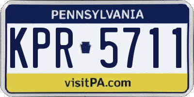 PA license plate KPR5711