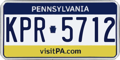 PA license plate KPR5712