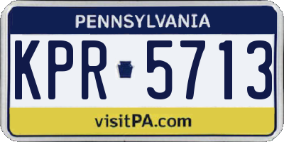 PA license plate KPR5713