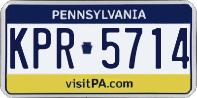 PA license plate KPR5714