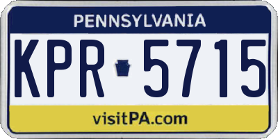 PA license plate KPR5715