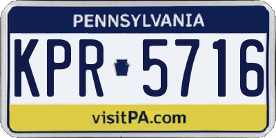 PA license plate KPR5716