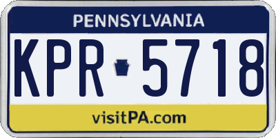 PA license plate KPR5718