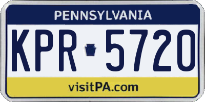 PA license plate KPR5720