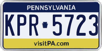 PA license plate KPR5723