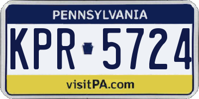 PA license plate KPR5724