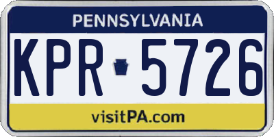 PA license plate KPR5726