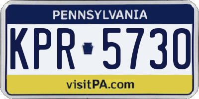 PA license plate KPR5730