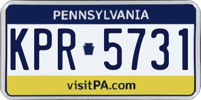 PA license plate KPR5731