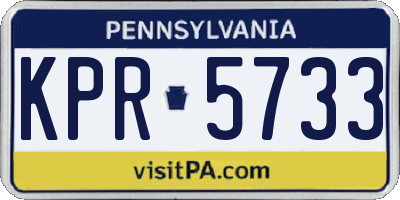 PA license plate KPR5733