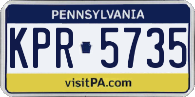 PA license plate KPR5735