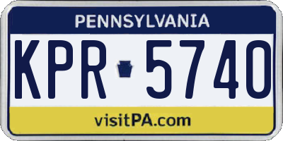 PA license plate KPR5740