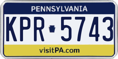 PA license plate KPR5743