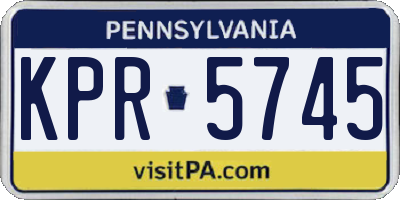 PA license plate KPR5745