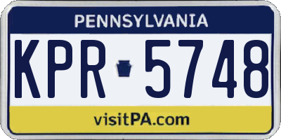 PA license plate KPR5748