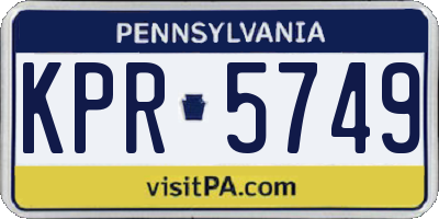 PA license plate KPR5749
