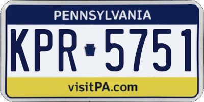 PA license plate KPR5751