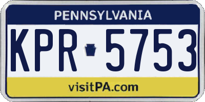 PA license plate KPR5753