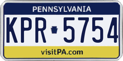 PA license plate KPR5754