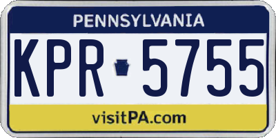 PA license plate KPR5755