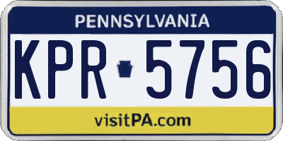 PA license plate KPR5756