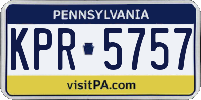 PA license plate KPR5757