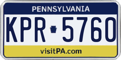 PA license plate KPR5760
