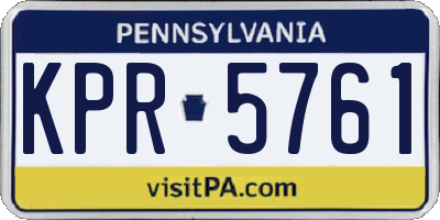 PA license plate KPR5761