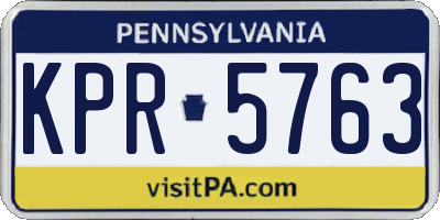 PA license plate KPR5763
