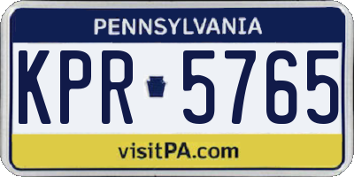 PA license plate KPR5765