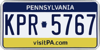 PA license plate KPR5767