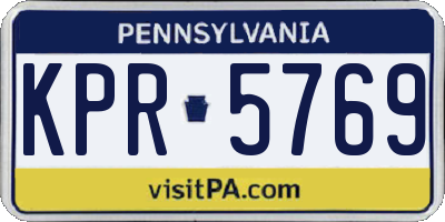PA license plate KPR5769