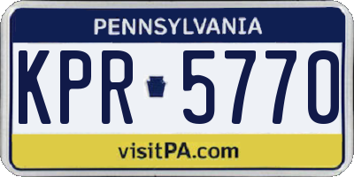 PA license plate KPR5770