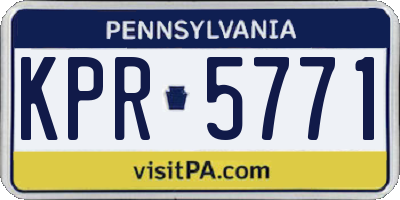 PA license plate KPR5771