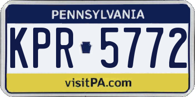 PA license plate KPR5772