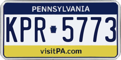 PA license plate KPR5773