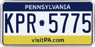 PA license plate KPR5775