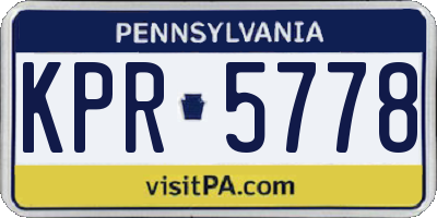 PA license plate KPR5778